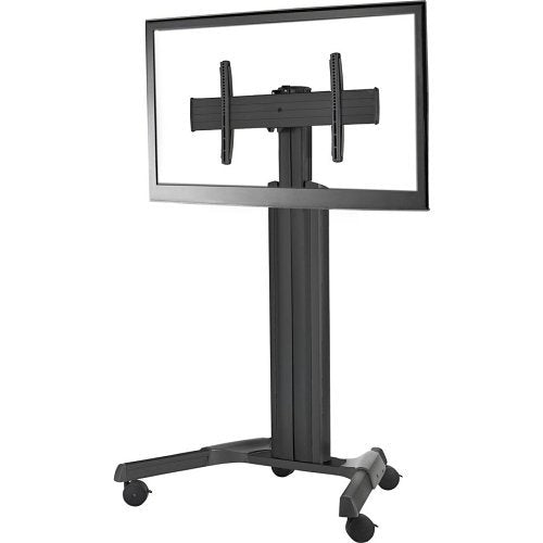 Chief LPAUB Series Large Fusion Manual Height Adjustable Mobile AV Cart (Black) For Displays 42-86"