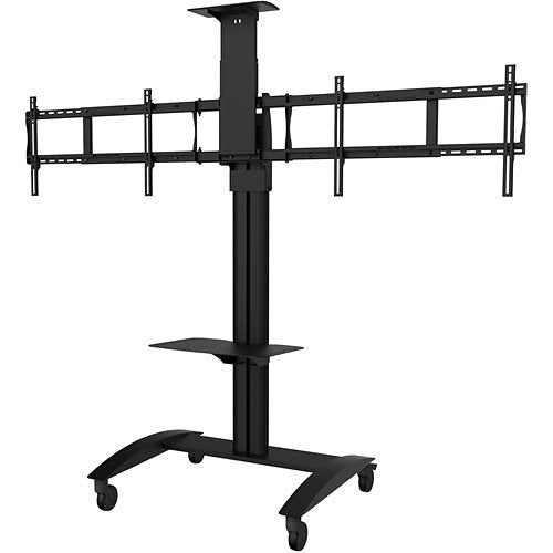 Peerless-AV SR555M SmartMount Flat Panel Video Conferencing TV Cart for (2) 40" to 65" TVs