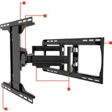 Peerless-AV PA762-UNMH Hospitality Articulating Wall Mount for 39" to 90" Displays, Gloss Black