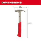 MILWAUKEE 48-22-9018 16 oz. Smooth Face Hybrid Claw Hammer