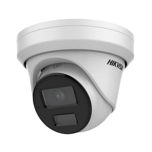 Hikvision DS-2CD3348G2-LISU ColorVu Smart Hybrid Light 4MP Dual Illumination Turret IP Camera, 2.8mm Fixed Lens, White