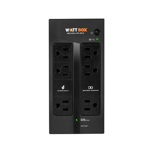 WattBox WB-OVRC-UPS-350-6 Standby UPS and Battery Pack (Compact), 6-Outlet, 350VA