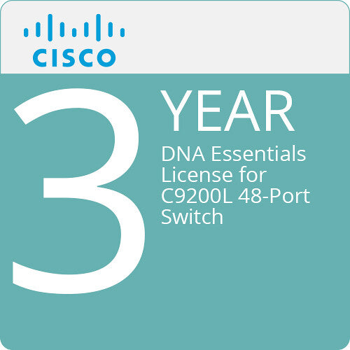 Cisco C9200L-DNA-E-48-3Y 3-Year DNA Essentials License for C9200L 48-Port Switch