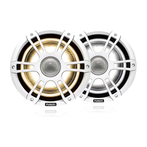 Fusion® 010-02432-10 Signature Series 3 6.5" 230 Watt Coaxial Sports White Marine Speakers (Pair) with CRGBW LED Lighting