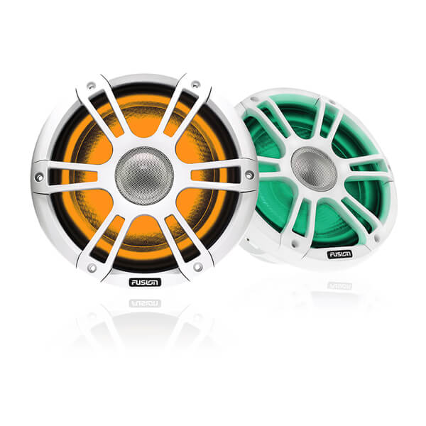 Fusion® 010-02432-10 Signature Series 3 6.5" 230 Watt Coaxial Sports White Marine Speakers (Pair) with CRGBW LED Lighting