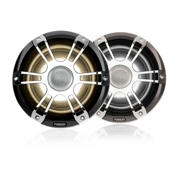 Fusion® 010-02432-11 Signature Series 3 6.5" 230 Watt Coaxial Sports Chrome Marine Speakers (Pair) with CRGBW LED Lighting