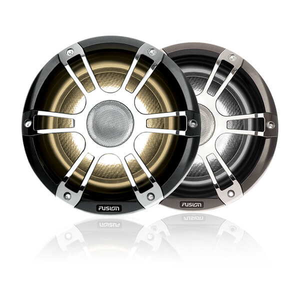 Fusion® 010-02433-11 Signature Series 3 7.7" 280 Watt Coaxial Sports Chrome Marine Speakers (Pair) with CRGBW LED Lighting