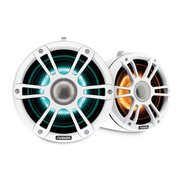 Fusion® 010-02437-01 Signature Series 3 8.8" 330 Watt Sports White Marine Wake Tower Speakers (Pair) with CRGBW