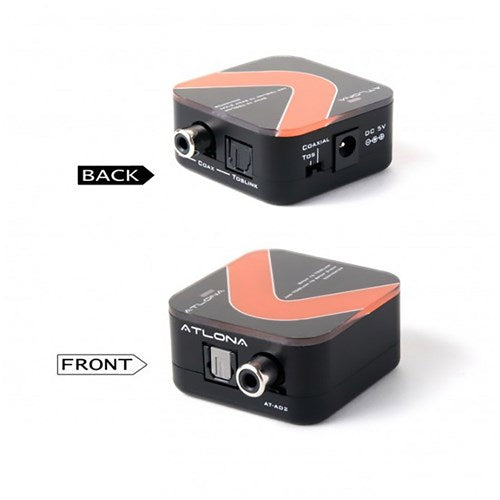 Atlona® AT-AD2 Optical/Digital Coaxial Audio 2-Way Converter