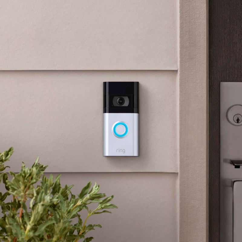 Ring - Video Doorbell 4 - Smart Wi-Fi Video Doorbell - Wired/Battery Operated - Satin Nickel