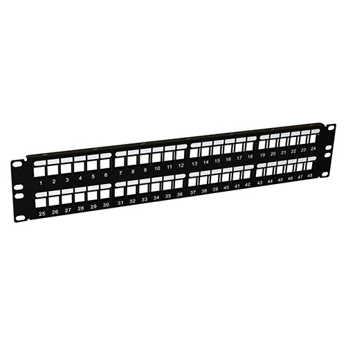 W Box Technology 0E-BP48 48-Port HD Flush Mount Blank Patch Panel, 2 RMS