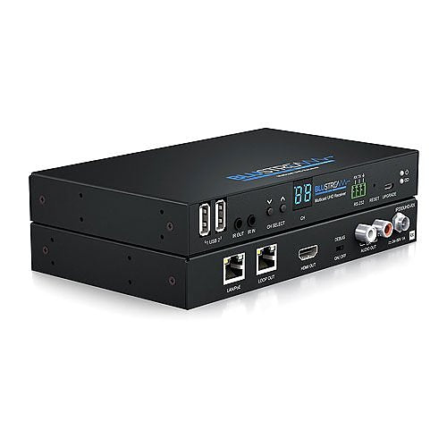 Blustream IP200UHD-RX IP Multicast HDMI UHD Video KVM over 1GB Network Receiver with Bi-directional IR / RS-232 & USB