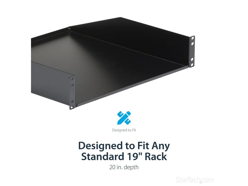 StarTech.com CABSHELFHD HEAVY DUTY 2U Fixed Sever Rack Mount Shelf - 56kg (125lbs)