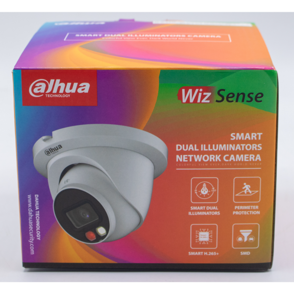 Dahua N82DJS2 Lite Series VU-MORE Color 8MP IR Turret IP Camera, 2.8 mm Fixed Lens, White