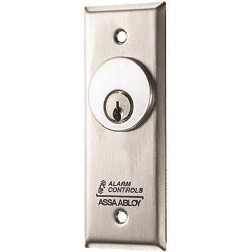 Alarm Controls MCK-4-4 MCK Series Mortise Cylinder Key Switch Station, DPDT Alternate, Single Gang