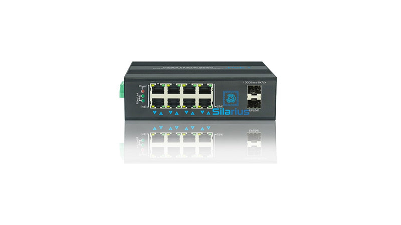 Silarius SIL-SW8POE1G Gigabit Industrial 8 Port POE Switch Gigabit 2 Fiber Port