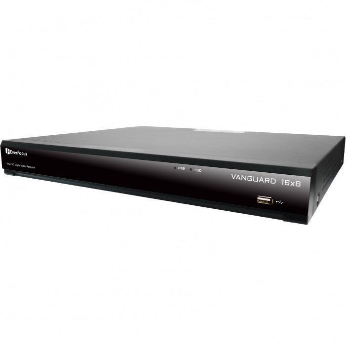 Everfocus Vanguard16x8H 16 Channel HD-AHD/TVI/SD-DEF H.265 Hybrid Video Recorder, No HDD